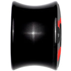 0G XOXO Heart Black Acrylic Saddle Plug Set by Onyx O