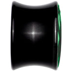 Black Acrylic Tree Of Life Glow in the Dark Double Flare Plug Set by Onyx O