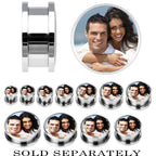 Stainless Steel Custom Photo Screw Fit Plug - buy 2 for a pair