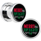 Christmas Merry and Bright Screw Fit Plug Set Sizes 6mm to 20mm
