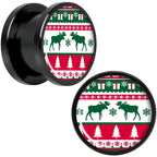 Ugly Christmas Sweater Black Screw Fit Plug Set Sizes 6mm to 20mm