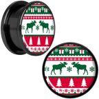 Ugly Christmas Sweater Black Screw Fit Plug Set Sizes 6mm to 20mm