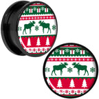 Ugly Christmas Sweater Black Screw Fit Plug Set Sizes 6mm to 20mm