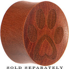 Organic Sawo Wood Pet Love Paw Print Saddle Plug