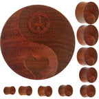 Organic Sawo Wood Yin-Yang Peace-Love Saddle Plug