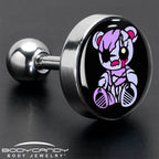 16G 1/4 Attitude Teddy Bear Tragus Cartilage Earring by Onyx O