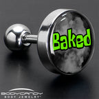 16G 1/4 Logo Baked Stoner Tragus Cartilage Earring by Onyx O