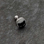 16G Glow in the Dark Peeking Black Cat Tragus Cartilage Earring by Onyx O