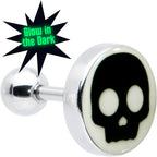 16G 1/4 Glow in the Dark Simple Skull Tragus Cartilage Earring by Onyx O