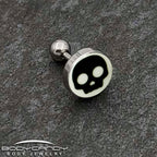 16G 1/4 Glow in the Dark Simple Skull Tragus Cartilage Earring by Onyx O