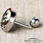16G 1/4 Peace Sign Skeleton Tragus Cartilage Earring by Onyx O