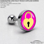16G 1/4 Heart Lock Cartilage Tragus Earring by Onyx O
