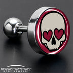 16G Valentine Heart Skull Tragus Cartilage Earring