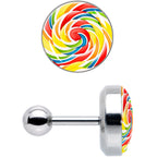 16G 1/4 Rainbow Swirl Lollipop Cartilage Tragus Earring by Onyx O