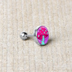 16G 1/4 Funky Floral Mushroom Cartilage Tragus Earring by Onyx O
