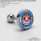 16G 1/4 Swimming Pufferfish Tragus Cartilage Earring by Onyx O