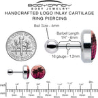 16G 1/4 Palm Tree Retro Sunset Tragus Cartilage Earring by Onyx O