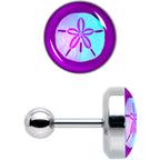 16G 1/4 Purple Nautical Sand Dollar Cartilage Tragus Earring by Onyx O