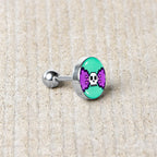 16G 1/4 Retro Pixel Skull Cartilage Tragus Earring by Onyx O