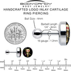 16G 1/4 Voodoo Doll Tragus Cartilage Earring by Onyx O