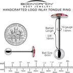 Bah Humbug Holiday Grouch Barbell Tongue Ring by Onyx O
