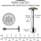 Logo Baked Stoner Barbell Tongue Ring by Onyx O