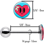 Heartbreak Bandaged Heart Barbell Tongue Ring by Onyx O