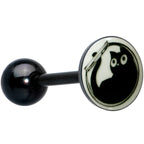 Glow in the Dark Black Anodized Fishbowl Kitty Cat Barbell Tongue Ring by Onyx O