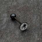 Glow in the Dark Black Anodized Black Widow Spider Barbell Tongue Ring by Onyx O