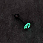 Glow in the Dark Black Anodized Tree of Life Barbell Tongue Ring by Onyx O