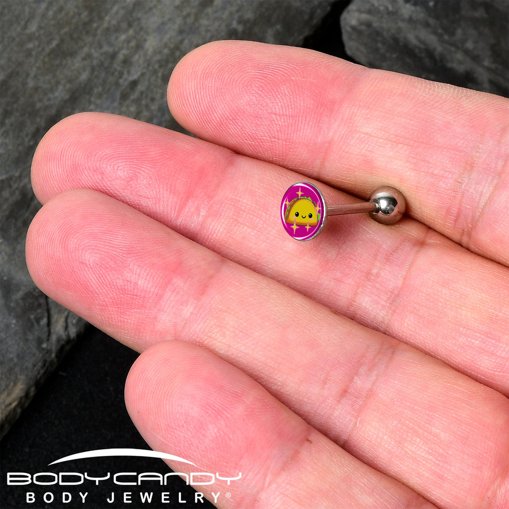 Mexican Fiesta Cute Taco Barbell Tongue Ring by Onyx O