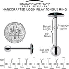 Phrase Logo CVNTY Barbell Tongue Ring by Onyx O