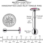 Disco Spirit Ghost Barbell Tongue Ring by Onyx O