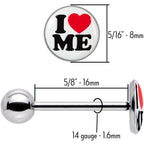 I Love Me Barbell Tongue Ring by Onyx O