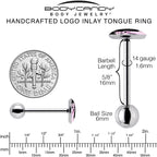 Pink Happy Llama Barbell Tongue Ring by Onyx O