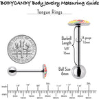 Rainbow Swirl Lollipop Barbell Tongue Ring by Onyx O