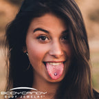 Pinkish Melting Heart Barbell Tongue Ring by Onyx O
