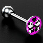 Panda Love Barbell Tongue Ring by Onyx O