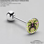 Psychedelic Spider Barbell Tongue Ring by Onyx O