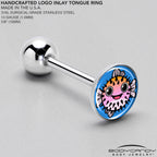 Swimming Pink Pufferfish Barbell Tongue Ring by Onyx O