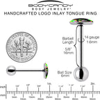 Ultra Bright Melting Skull Barbell Tongue Ring by Onyx O