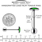 Shaka Hand Barbell Tongue Ring by Onyx O