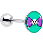Retro Pixel Skull Barbell Tongue Ring by Onyx O