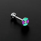 Retro Pixel Skull Barbell Tongue Ring by Onyx O