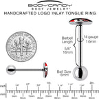 Santa Pirate Candy Cane Barbell Tongue Ring by Onyx O