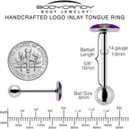 Colorful Lighting SLAY Barbell Tongue Ring by Onyx O