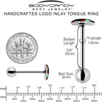 Christmas Holiday Dinosaur Barbell Tongue Ring by Onyx O