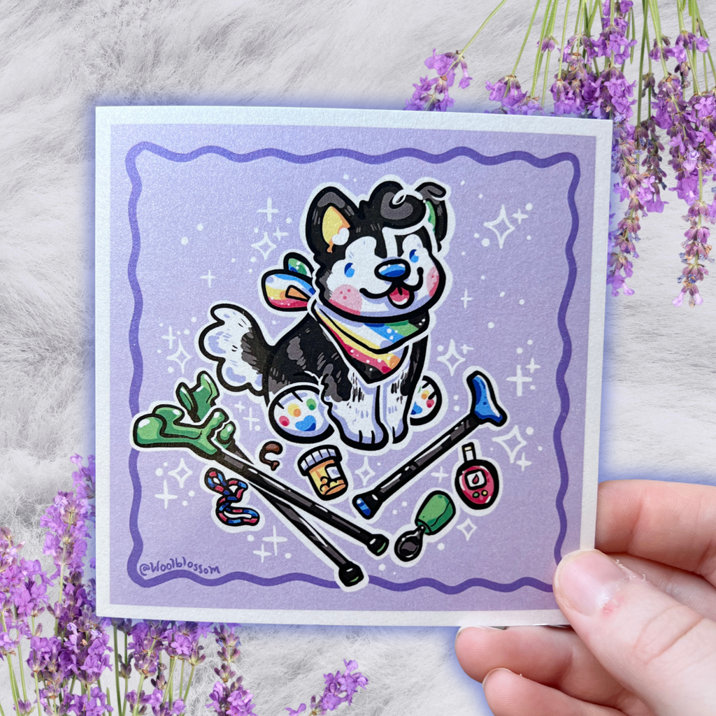 Disability Pride Puppy ~ Shimmer Print