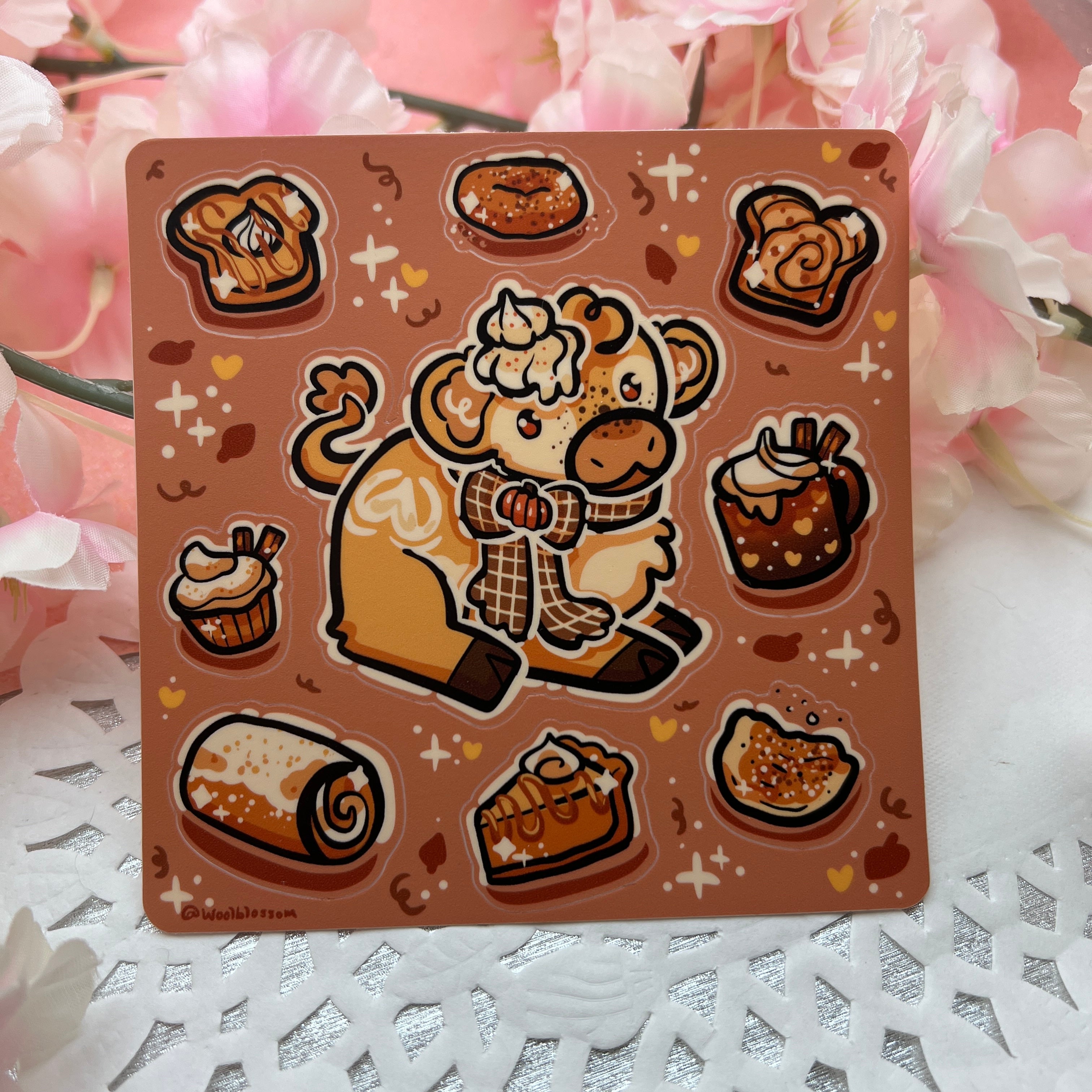 Pumpkin Spice Cow ~ Sticker Sheet