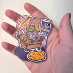 Nighttime Reader Tortie Cat ~ Sticker